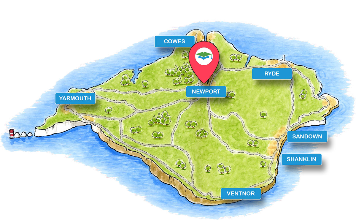 School trip Isle of Wight location map for JR Zone